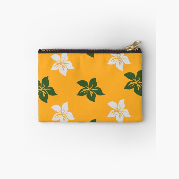 Item preview, Tropical frangipani floral seamless pattern on vibrant orange background. designed and sold by AdesignbyG.