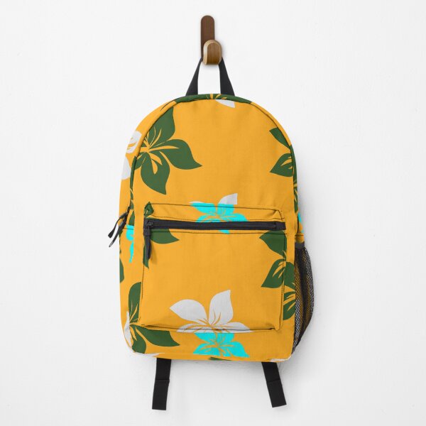 Item preview, Tropical frangipani floral seamless pattern on vibrant orange background. designed and sold by AdesignbyG.