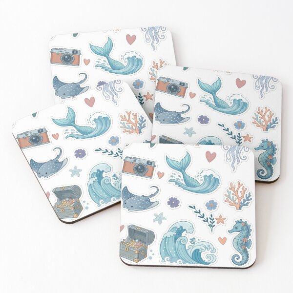 Item preview, Summer Sea Vibes Unique Pattern and Sticker Pack  designed and sold by Mialunaa.
