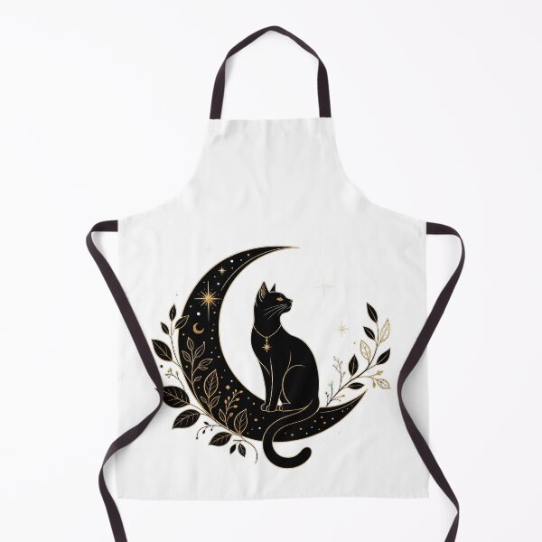 Item preview, Minimalist Black Cat Sitting on Crescent Moon designed and sold by MedRoh.