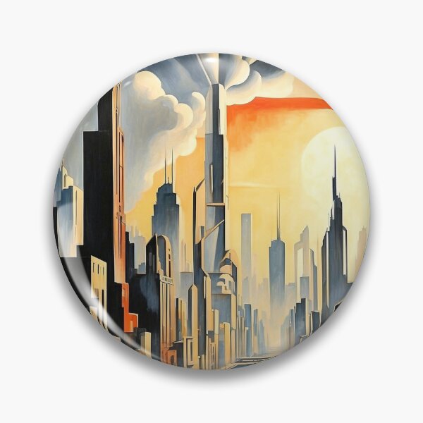 Item preview, Retro Urban Skyline with Dramatic Art Deco Architecture designed and sold by semenol.