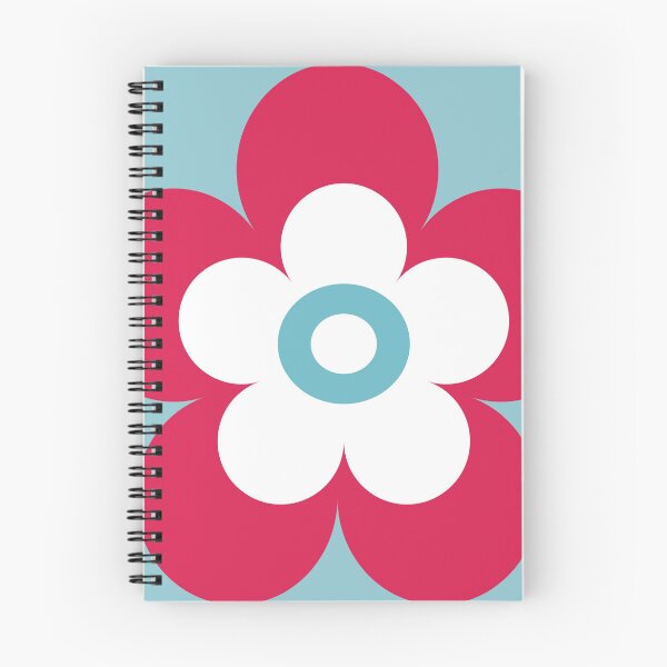 Item preview, Simple pink and white flower icon isolated on blue background. designed and sold by AdesignbyG.