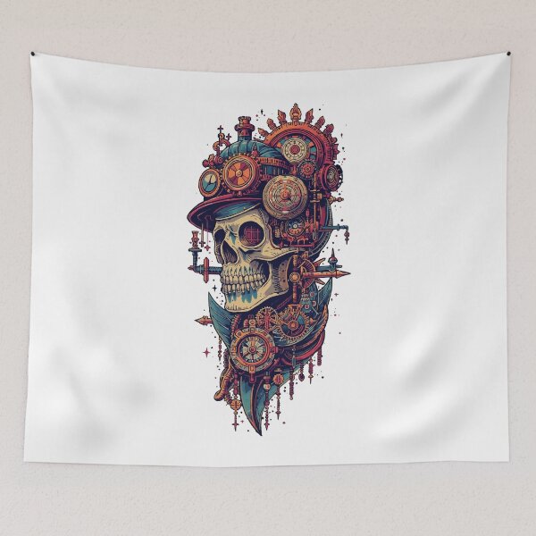 Item preview, Steampunk Skull Tattoo designed and sold by AbstractAnom.