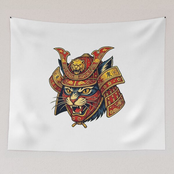 Item preview, Japanese Samurai Cat Anime Art designed and sold by Sabsll.