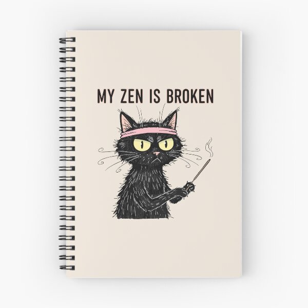 Item preview, "My Zen Is Broken" Funny Angry Black Cat Yoga Meditation designed and sold by Cipher & Soul.
