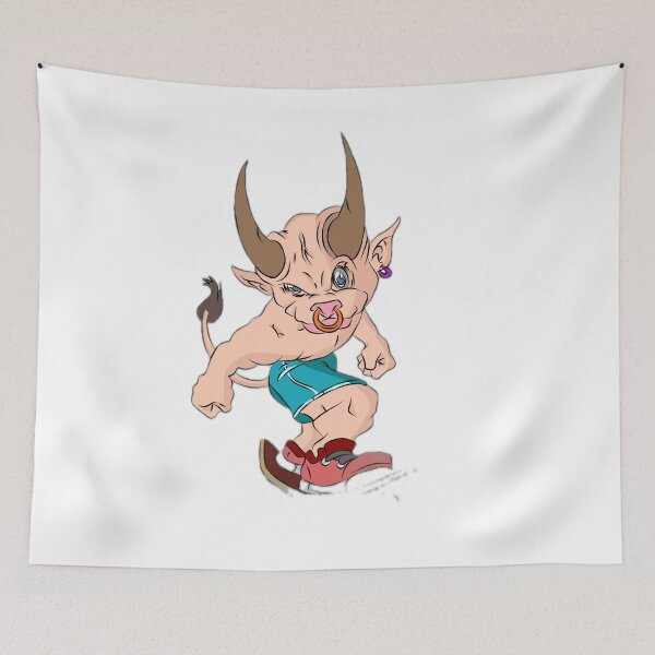 Artikelvorschau, Cute Horned Character Doodle Illustration entworfen und verkauft von DailyDoodlesBySumbul.