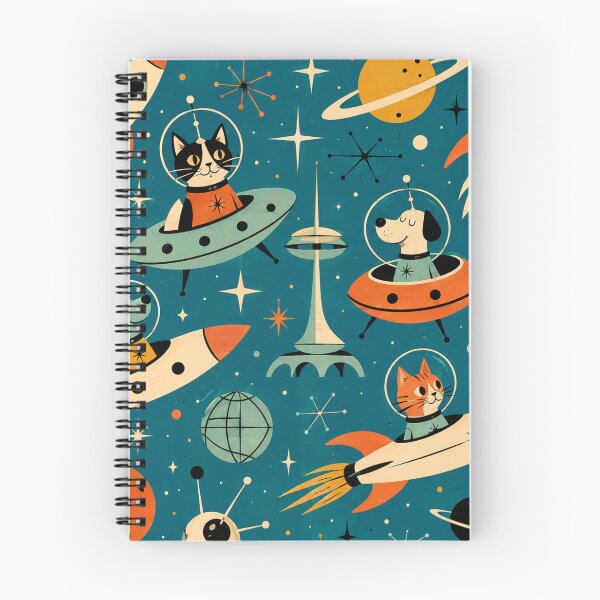 Item preview, Furbidden Planet Sci Fi Cats and Dogs Space Ships designed and sold by Retroaugogo.