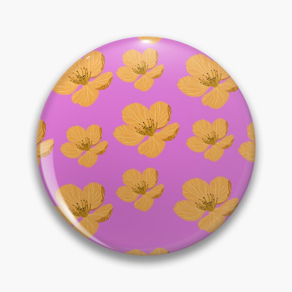 Item preview, Orange cherry blossom floral seamless pattern on vibrant pink background. designed and sold by AdesignbyG.