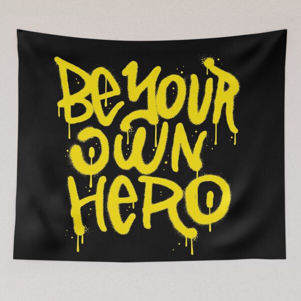 Item preview, Be Your Own Hero Graffiti Typography designed and sold by Khadigadesings.