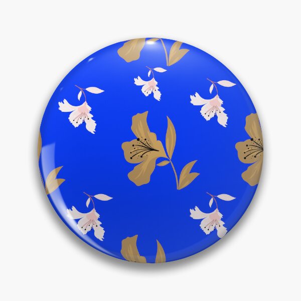 Item preview, Elegant brown and pink lily flowers seamless pattern on royal blue background. designed and sold by AdesignbyG.