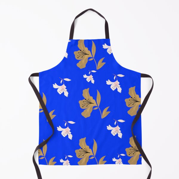Item preview, Elegant brown and pink lily flowers seamless pattern on royal blue background. designed and sold by AdesignbyG.
