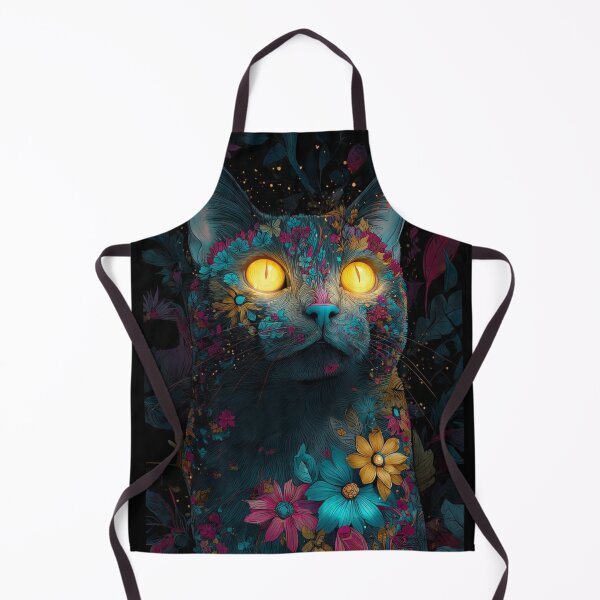 Item preview, Mystical Floral Cat with Glowing Eyes designed and sold by Moody Vibes Studio.