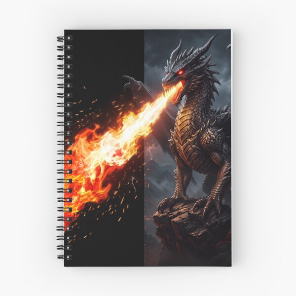Item preview, Epic Fire Breathing Black Dragon Fantasy Art designed and sold by rich-moda.