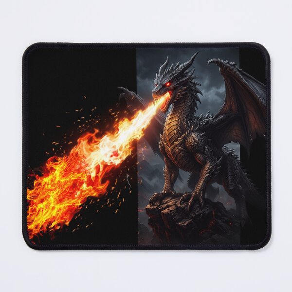 Item preview, Epic Fire Breathing Black Dragon Fantasy Art designed and sold by rich-moda.