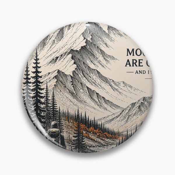 Item preview, The Mountains Are Calling Vintage Hiking Adventure Art designed and sold by Gold Turtle  Lina.