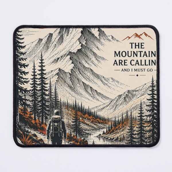 Item preview, The Mountains Are Calling Vintage Hiking Adventure Art designed and sold by Gold Turtle  Lina.