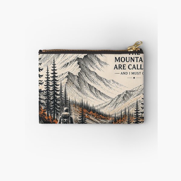 Item preview, The Mountains Are Calling Vintage Hiking Adventure Art designed and sold by Gold Turtle  Lina.