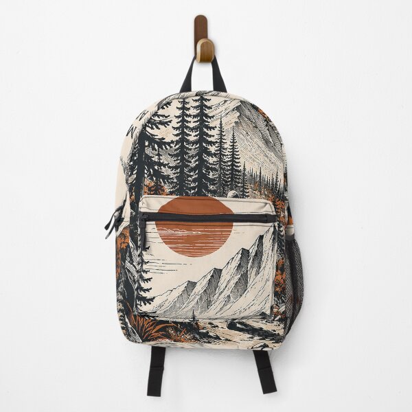Item preview, The Mountains Are Calling Vintage Hiking Adventure Art designed and sold by Gold Turtle  Lina.