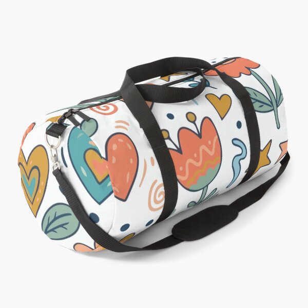 Item preview, Groovy Retro Floral Pattern with Ditsy Rainbows and Hearts designed and sold by Far Out Goods.