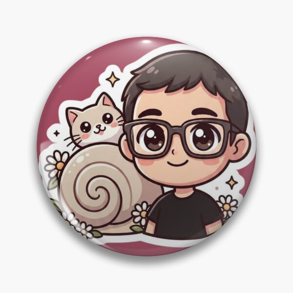 Item preview, Cute Boy with Glasses and his Snail Cat designed and sold by mimiartes.