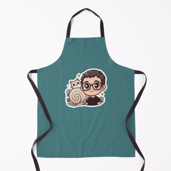 Item preview, Cute Boy with Glasses and his Snail Cat designed and sold by mimiartes.