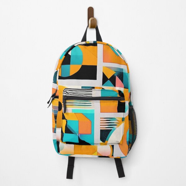 Item preview, Mid-Century Modern Aqua, Mustard, And Orange Geometric Abstract designed and sold by DEC02.