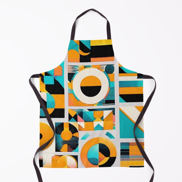Item preview, Mid-Century Modern Aqua, Mustard, And Orange Geometric Abstract designed and sold by DEC02.