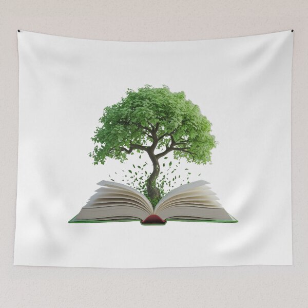 Aperçu de l'œuvre Un arbre pousse à partir d'un livre ouvert créée et vendue par kidoramagic.