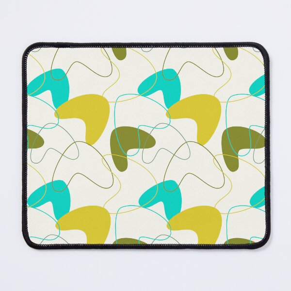 Item preview, Mid-Century Modern Mustard, Aqua And Olive Boomerang Pattern designed and sold by DEC02.