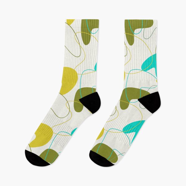 Item preview, Mid-Century Modern Mustard, Aqua And Olive Boomerang Pattern designed and sold by DEC02.