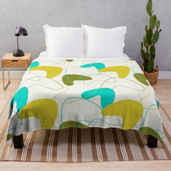 Item preview, Mid-Century Modern Mustard, Aqua And Olive Boomerang Pattern designed and sold by DEC02.