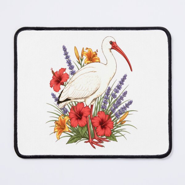 Item preview, White Ibis Floral Botanical Portrait designed and sold by Birdhaus-Studio.