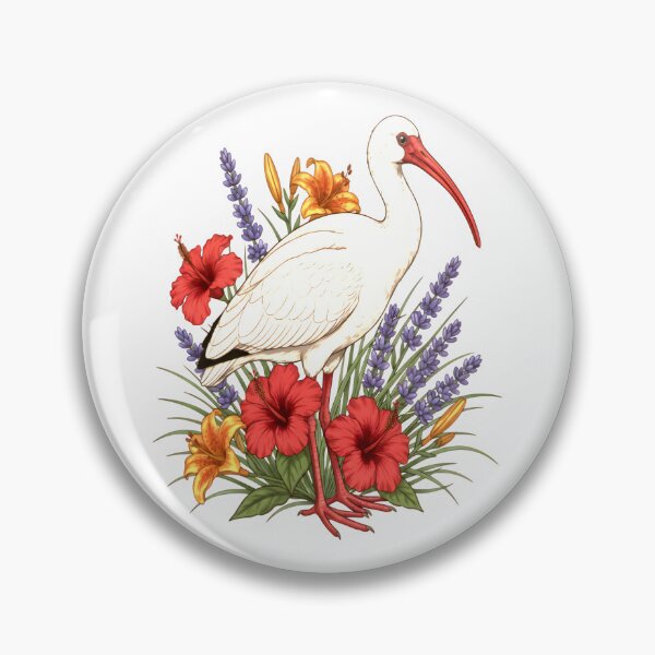 Item preview, White Ibis Floral Botanical Portrait designed and sold by Birdhaus-Studio.