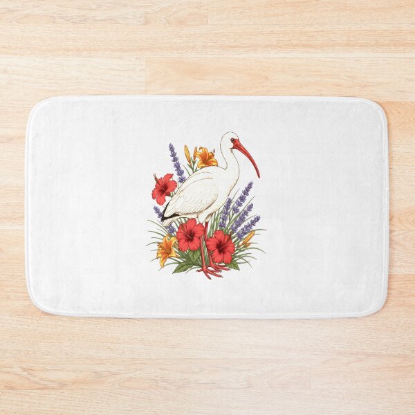 Item preview, White Ibis Floral Botanical Portrait designed and sold by Birdhaus-Studio.