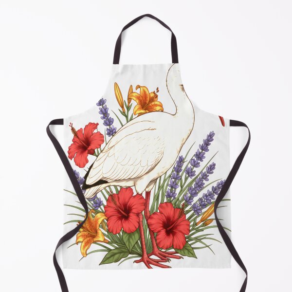 Item preview, White Ibis Floral Botanical Portrait designed and sold by Birdhaus-Studio.