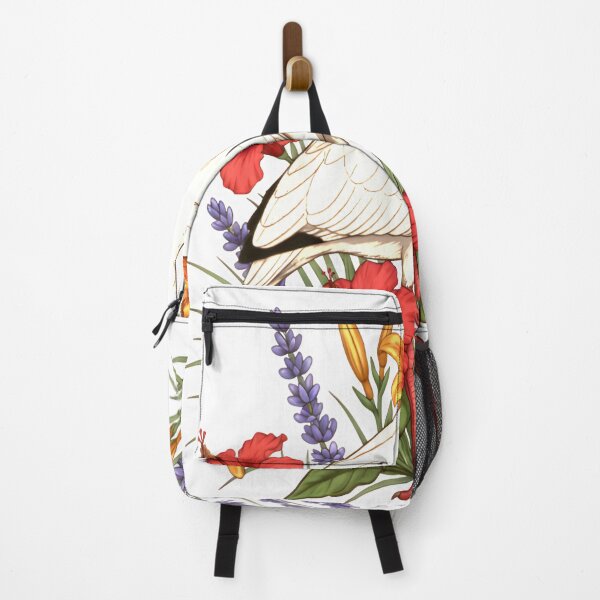 Item preview, White Ibis Floral Botanical Portrait designed and sold by Birdhaus-Studio.
