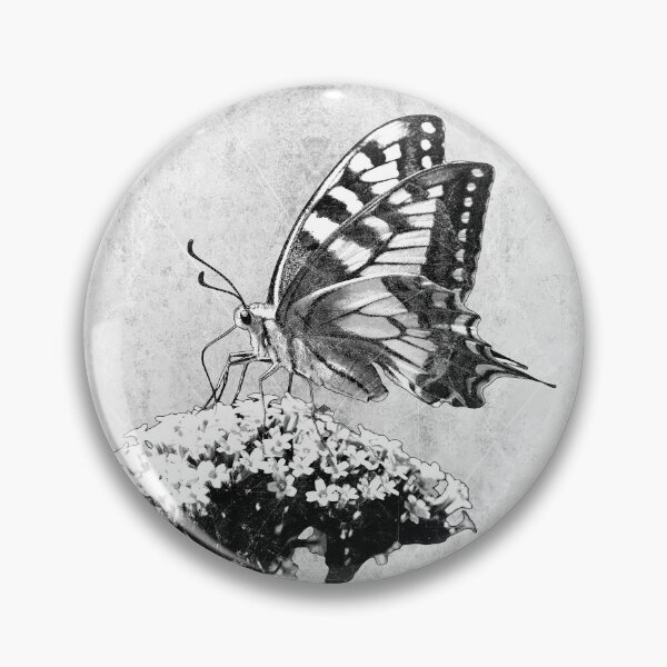 Item preview, Swallowtail Butterfly Buddleia Dark Natural History Botanical Art designed and sold by Ghoul Enterprises.