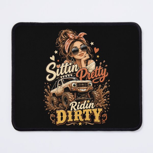 Item preview, Sittin Pretty Mud Loving Off Road Girl and Cute Lifted Truck designed and sold by JasKei-Designs.