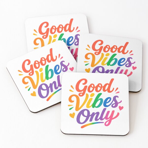 Item preview, Good Vibes Only Rainbow Typography Positive Quote designed and sold by INVITOARTE.
