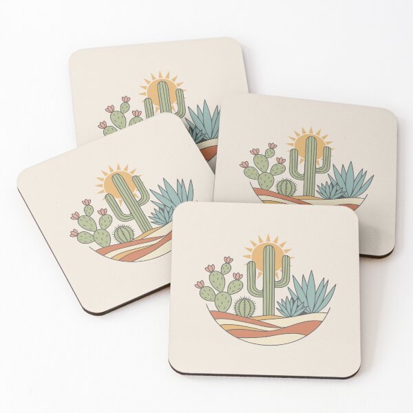 Item preview, Retro Boho Desert Landscape Cactus Sun Terracotta Art designed and sold by Cipher & Soul.