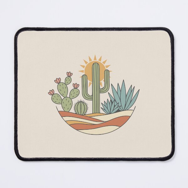 Item preview, Retro Boho Desert Landscape Cactus Sun Terracotta Art designed and sold by Cipher & Soul.