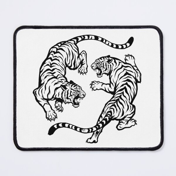 Item preview, Japanese Fighting Tigers Vintage Tattoo Art Retro Tiger, black designed and sold by ramwebroom.