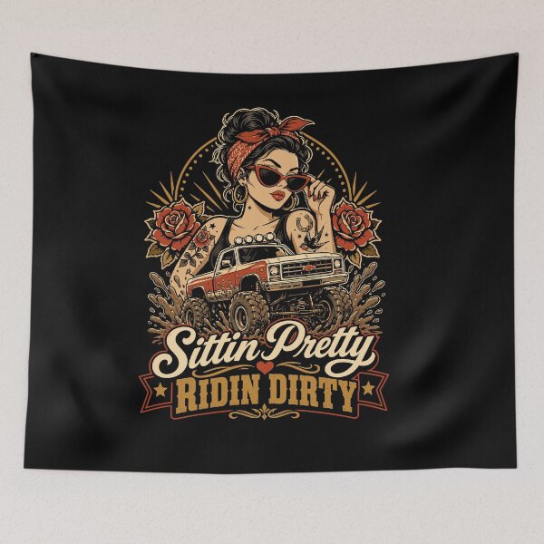 Item preview, Sittin Pretty Muddin Tough Mud Truck Girl designed and sold by JasKei-Designs.