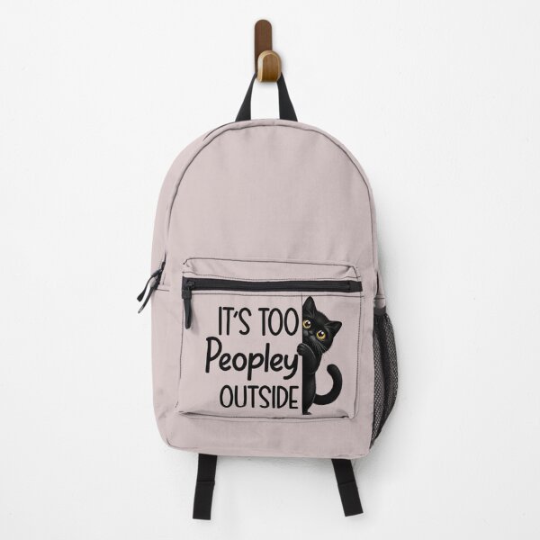 Item preview, It's Too Peopley Outside Funny Black Cat Introvert Antisocial Sarcastic Art designed and sold by PrintAura15.