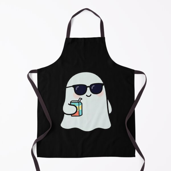 Item preview, Cute Ghost with Sunglasses Drinking Juice Cartoon designed and sold by Violet-Forge.