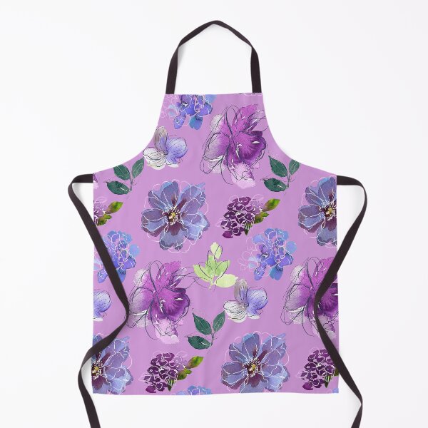 Artikelvorschau, Blaues und violettes Blumenmuster auf pastellfarbenem Flieder entworfen und verkauft von DEC02.