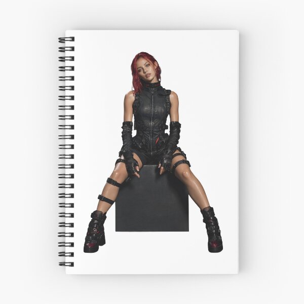 Item preview, Woman in Futuristic Leather Suit Posing on Geometric Block High Angle Shot designed and sold by Creative88Art.