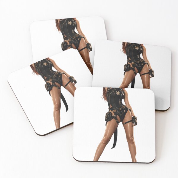 Item preview, Woman Posing in Black Leather Costume with High Heels and Accessories designed and sold by Creative88Art.
