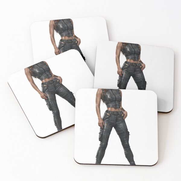 Item preview, Woman in Futuristic Shiny Leather Suit Standing Confidently Isolated on Transparent Background designed and sold by Creative88Art.