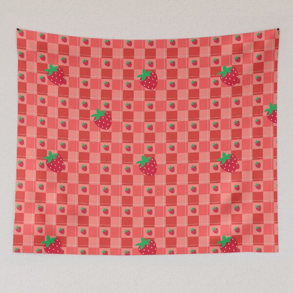 Item preview, Strawberry Gingham Plaid Pattern - Cute Red and Pink Cottagecore Aesthetic designed and sold by Violet-Forge.